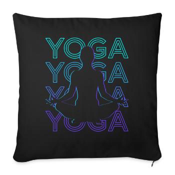 Yoga Méditation Méditation Rétro - Housse de coussin décorative 45 x 45 cm - noir - Devant