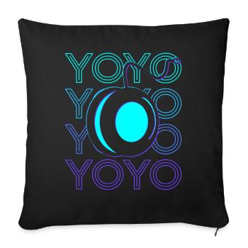 Yoyo Player Retro - Sofa pillowcase 17,3'' x 17,3'' (45 x 45 cm) - black - Front