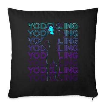Yodel-Retro - Sofa pillowcase 17,3'' x 17,3'' (45 x 45 cm) - black - Front