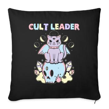 Chef de culte Pastel Goth Cat Skull Occult - Housse de coussin décorative 45 x 45 cm - noir - Devant