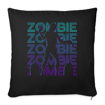 Zombie Rétro - Housse de coussin décorative 45 x 45 cm - noir - Devant