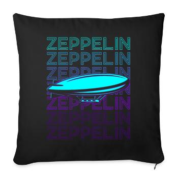 Zeppelin Airship Retro - Sofa pillowcase 17,3'' x 17,3'' (45 x 45 cm) - black - Front