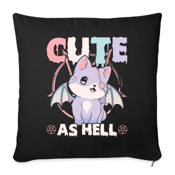 Lustige Cult Pastell Goth Katze Pentagramm Niedlic - Sofakissenbezug 45 x 45 cm - Schwarz - Vorne