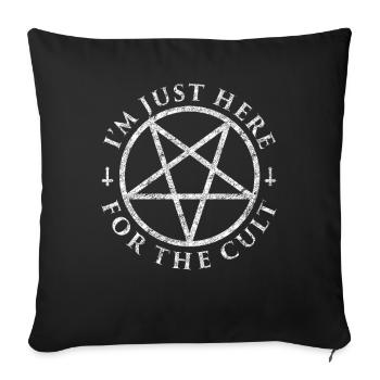 Drôle de pentagramme occulte culte - Housse de coussin décorative 45 x 45 cm - noir - Devant