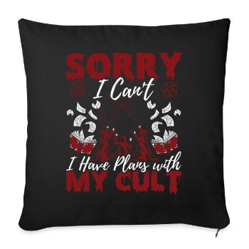 Funny Cult Occult - Sofa pillowcase 17,3'' x 17,3'' (45 x 45 cm) - black - Front