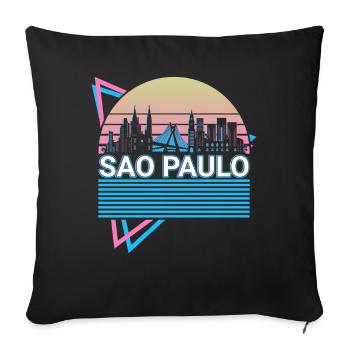 Sao Paulo City Skyline Cityscape Retro - Sofa pillowcase 17,3'' x 17,3'' (45 x 45 cm) - black - Front