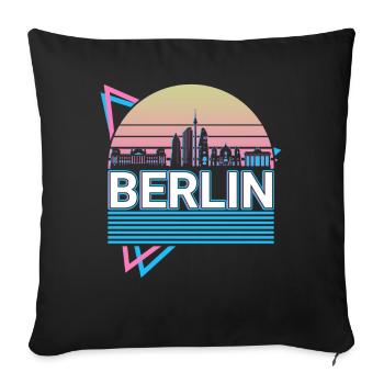 Berlin City Skyline Cityscape Retro - Sofa pillowcase 17,3'' x 17,3'' (45 x 45 cm) - black - Front
