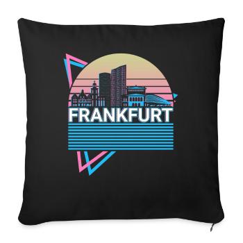 Frankfurt City Skyline Cityscape Rétro - Housse de coussin décorative 45 x 45 cm - noir - Devant
