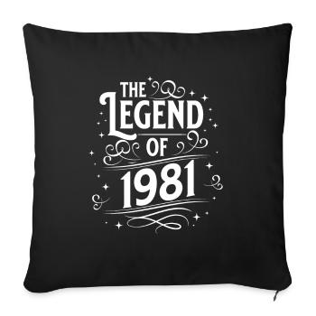 La légende de l’anniversaire de 1981 - Housse de coussin décorative 45 x 45 cm - noir - Devant