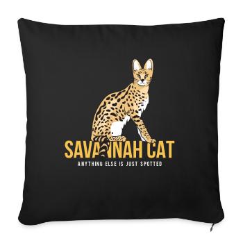 Just Spotted Savannah Cat Kitten - Sofa pillowcase 17,3'' x 17,3'' (45 x 45 cm) - black - Front