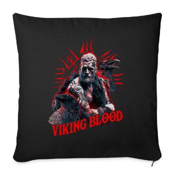 Sang Viking Odin et Corbeaux Culture Viking - Housse de coussin décorative 45 x 45 cm - noir - Devant