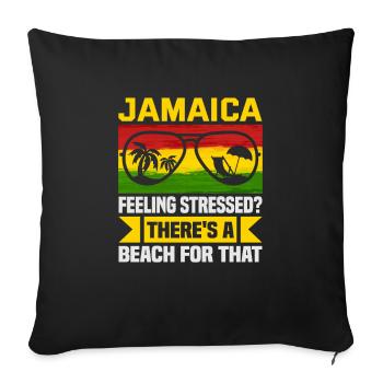 Jamaica Beach Holiday by the Sea Design Beach Motif - Housse de coussin décorative 45 x 45 cm - noir - Devant