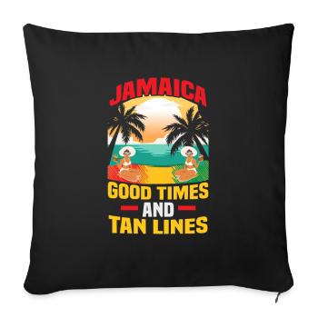 Jamaica Beach Holiday by the Sea Design Beach Motif - Housse de coussin décorative 45 x 45 cm - noir - Devant