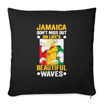 Jamaica Beach Holiday by the Sea Design Beach Motif - Housse de coussin décorative 45 x 45 cm - noir - Devant