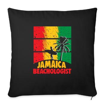Jamaica Beach Holiday by the Sea Design Beach Motif - Sofa pillowcase 17,3'' x 17,3'' (45 x 45 cm) - black - Front