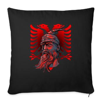 Albanischer Adler Kosovo Designs für Albaner - Sofakissenbezug 45 x 45 cm - Schwarz - Vorne