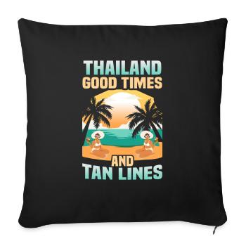 Thaïlande Beach Holiday by the Sea Design Beach Motif - Housse de coussin décorative 45 x 45 cm - noir - Devant