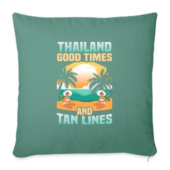 Thaïlande Beach Holiday by the Sea Design Beach Motif - Housse de coussin décorative 45 x 45 cm - vert sapin - Devant