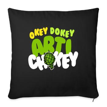 Okey Dokey Arti Chokey Artichokes - Sofa pillowcase 17,3'' x 17,3'' (45 x 45 cm) - black - Front