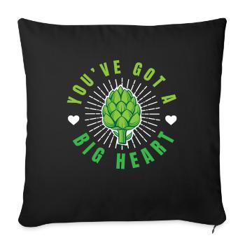 You Have Got A Big Heart Artichokes - Sofa pillowcase 17,3'' x 17,3'' (45 x 45 cm) - black - Front