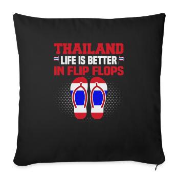 Thaïlande Beach Holiday by the Sea Design Beach Motif - Housse de coussin décorative 45 x 45 cm - noir - Devant