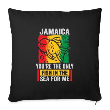 Jamaica Beach Holiday by the Sea Design Beach Motif - Housse de coussin décorative 45 x 45 cm - noir - Devant