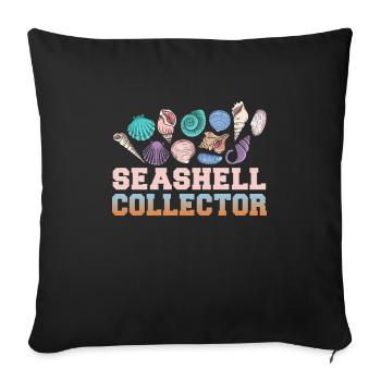 Beach holiday by the sea Design beach motif - Sofa pillowcase 17,3'' x 17,3'' (45 x 45 cm) - black - Front
