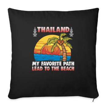 Thailand Beach Holiday by the Sea Design Beach Motif - Sofa pillowcase 17,3'' x 17,3'' (45 x 45 cm) - black - Front