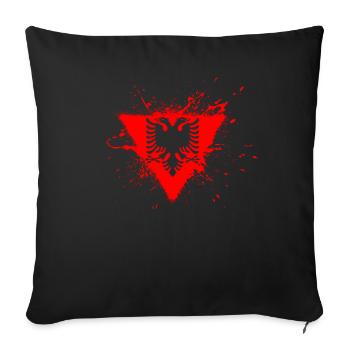 Albanian Eagle Kosovo Designs for Albanians - Sofa pillowcase 17,3'' x 17,3'' (45 x 45 cm) - black - Front