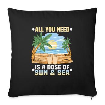 Beach holiday by the sea Design beach motif - Sofa pillowcase 17,3'' x 17,3'' (45 x 45 cm) - black - Front