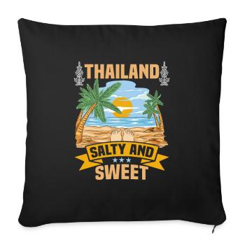 Thailand Beach Holiday by the Sea Design Beach Motif - Sofa pillowcase 17,3'' x 17,3'' (45 x 45 cm) - black - Front