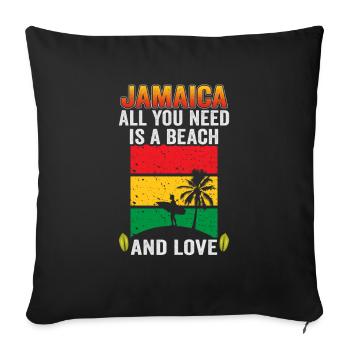 Jamaica Beach Holiday by the Sea Design Beach Motif - Housse de coussin décorative 45 x 45 cm - noir - Devant