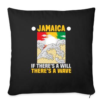 Jamaica Beach Holiday by the Sea Design Beach Motif - Housse de coussin décorative 45 x 45 cm - noir - Devant