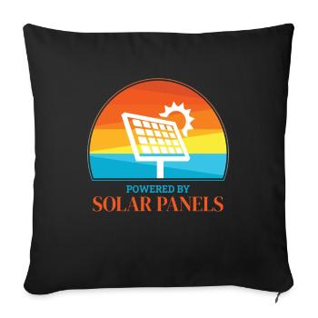 Powered by Solar Panels Photovoltaics - Sofa pillowcase 17,3'' x 17,3'' (45 x 45 cm) - black - Front