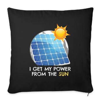 Power From The Sun Solar Photovoltaics - Sofa pillowcase 17,3'' x 17,3'' (45 x 45 cm) - black - Front