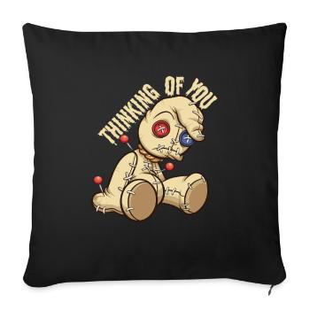 Thinking Of You Voodoo Doll Voodoo - Sofa pillowcase 17,3'' x 17,3'' (45 x 45 cm) - black - Front
