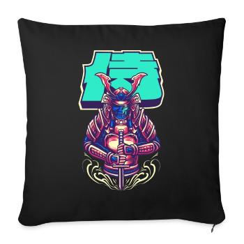 Cyborg Samurai Bushido-Krieger Cyber-Ästhetik - Sofakissenbezug 45 x 45 cm - Schwarz - Vorne