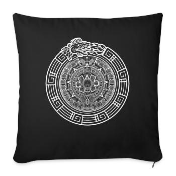 Quetzalcoatl Ouroboros Serpent aztèque - Housse de coussin décorative 45 x 45 cm - noir - Devant