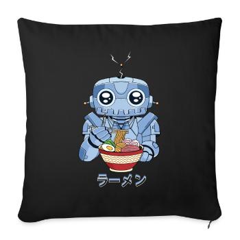 Cyborg Robot Ramen Noodles Cyber Aesthetics - Sofa pillowcase 17,3'' x 17,3'' (45 x 45 cm) - black - Front