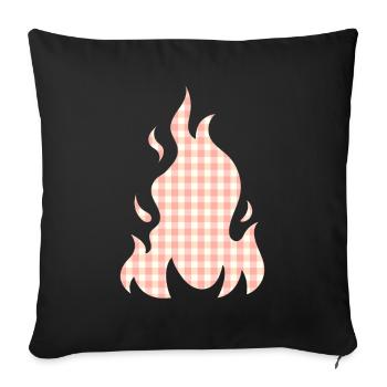 Feu de flamme esthétique pastel danois - Housse de coussin décorative 45 x 45 cm - noir - Devant