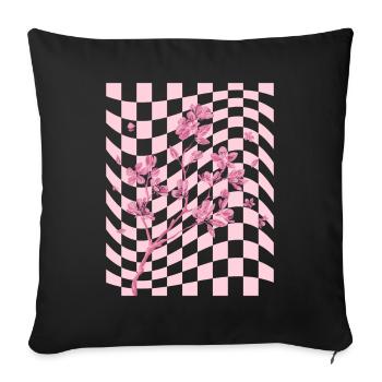 Danish Pastel Aesthetic Cherry Blossom Japanese - Sofa pillowcase 17,3'' x 17,3'' (45 x 45 cm) - black - Front