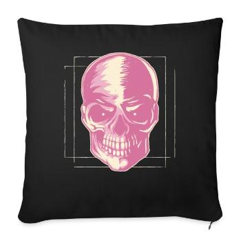 Dänische Pastell-Ästhetik Gothic Totenkopf Goth - Sofakissenbezug 45 x 45 cm - Schwarz - Vorne
