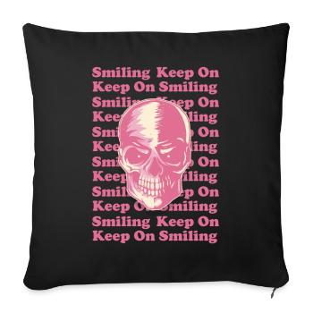 Danish Pastel Aesthetic Gothic Skull Goth - Sofa pillowcase 17,3'' x 17,3'' (45 x 45 cm) - black - Front