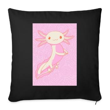 Esthétique pastel danoise Kawaii Axolotl - Housse de coussin décorative 45 x 45 cm - noir - Devant