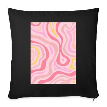 Danish Pastel Aesthetic Abstract Pattern - Sofa pillowcase 17,3'' x 17,3'' (45 x 45 cm) - black - Front