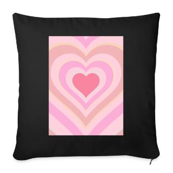 Cœur esthétique pastel danois - Housse de coussin décorative 45 x 45 cm - noir - Devant