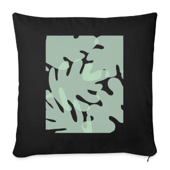 Feuilles esthétiques pastel danoises - Housse de coussin décorative 45 x 45 cm - noir - Devant
