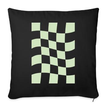 Esthétique pastel danoise à carreaux verts - Housse de coussin décorative 45 x 45 cm - noir - Devant