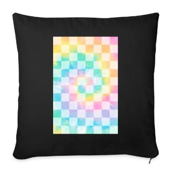 Esthétique pastel danoise Tie Dye - Housse de coussin décorative 45 x 45 cm - noir - Devant