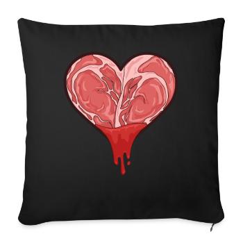 Meatcore Ästhetisches Herz Weirdcore - Sofakissenbezug 45 x 45 cm - Schwarz - Vorne